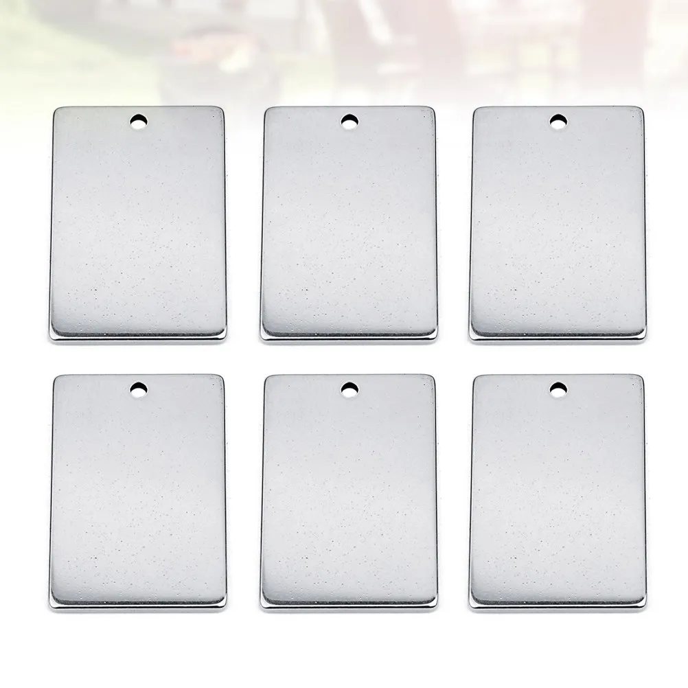 

10 шт. подвесок из нержавеющей стали, простые прямоугольные с гладкой поверхностью, для изготовления ожерелий, браслетов, ювелирных изделий, серебро