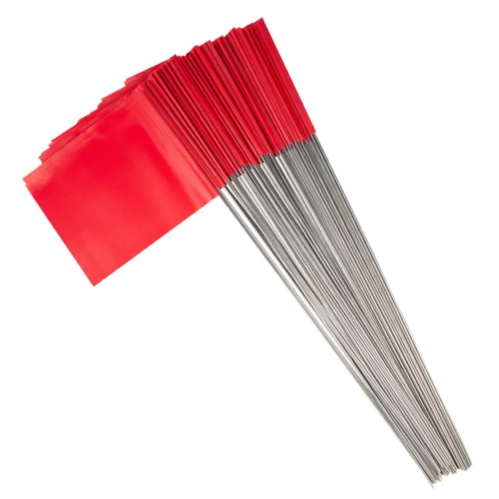 50pcs PVC Reusable Lawn Marking Flags Durable Waterproof Landscape Flags Visible Non-Fading Sprinkler Flags Garden