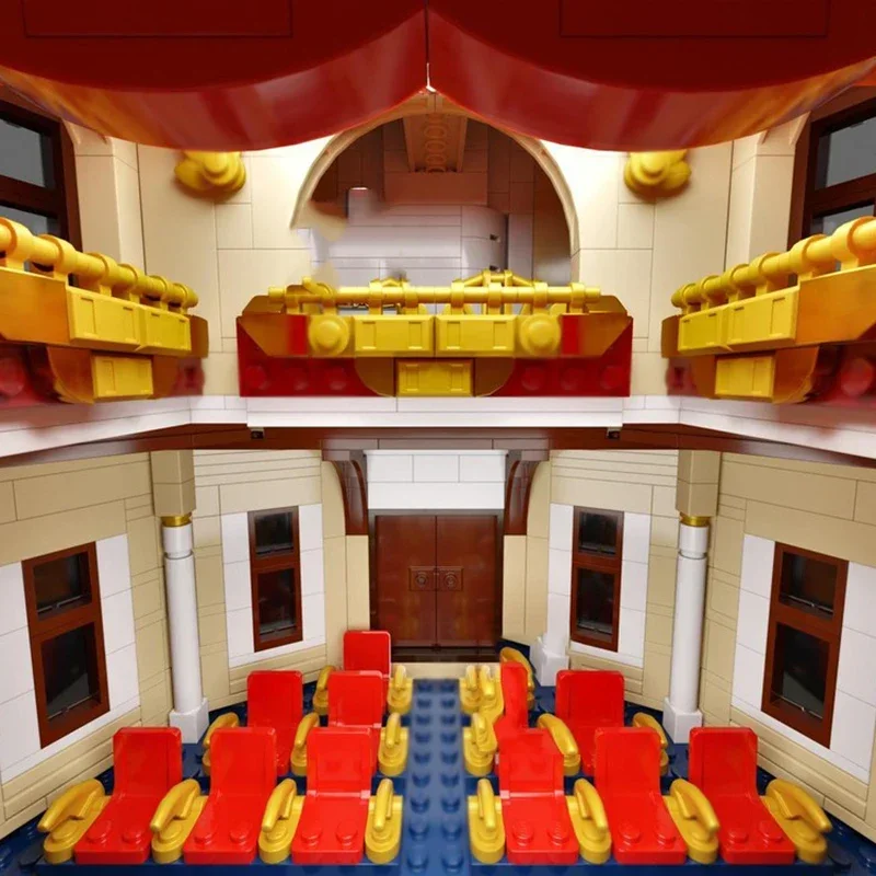 Moc Building Bricks Opera House Model Building Technology Modular City Street View Model Blocks Construstion Toy Gifts
