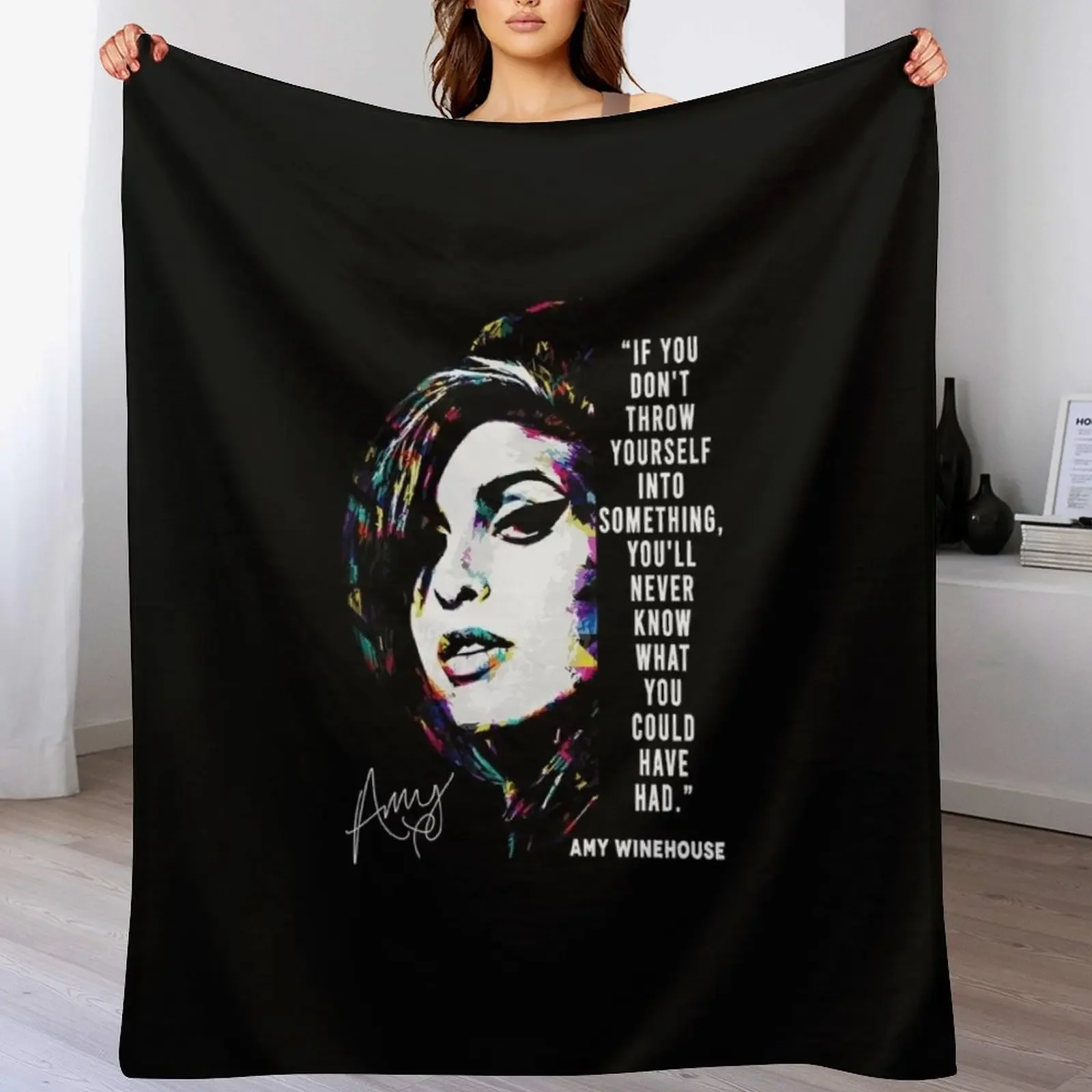 

nn Amy Winehouse Throw Blanket Winter beds Loose Blankets