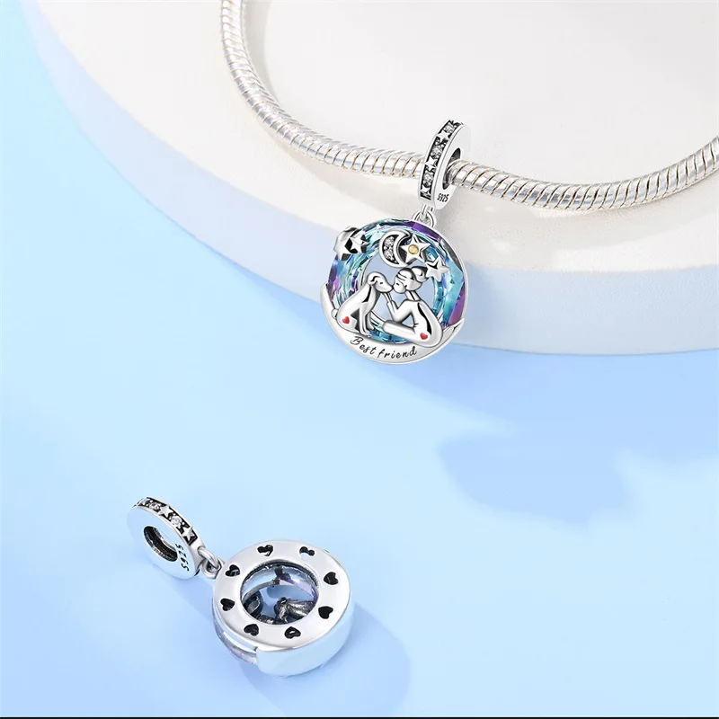 New Charms 925 Sterling Silver Fit Pandora 925 Original Bracelet Shining Lotus Sun Peace Dove Pendant Beads DIY Jewelry Gift