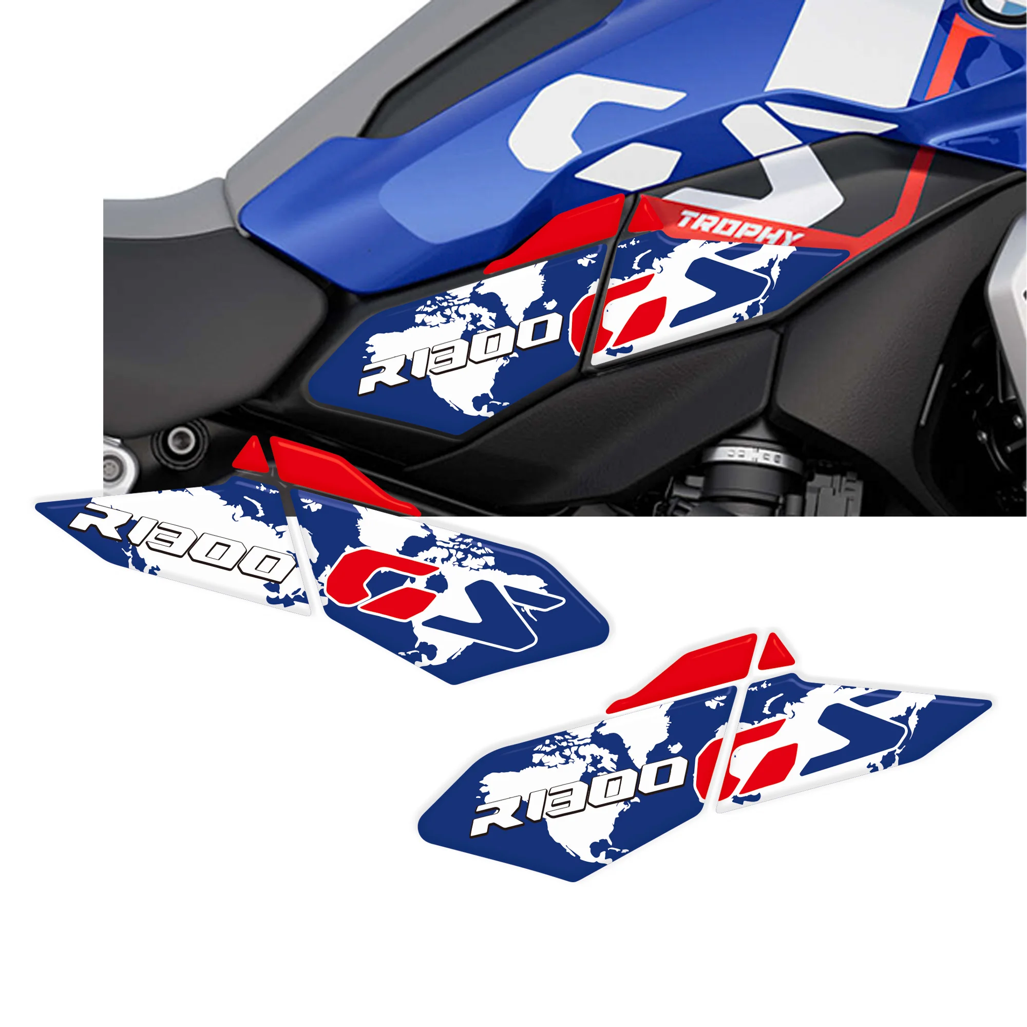 الكأس الثلاثي الأسود الخيار 719 ADV مغامرة حامي خزان الوسادة ملصق مزخرفة صالح BMW R1300GS R 1300 GS 1300GS2023 +