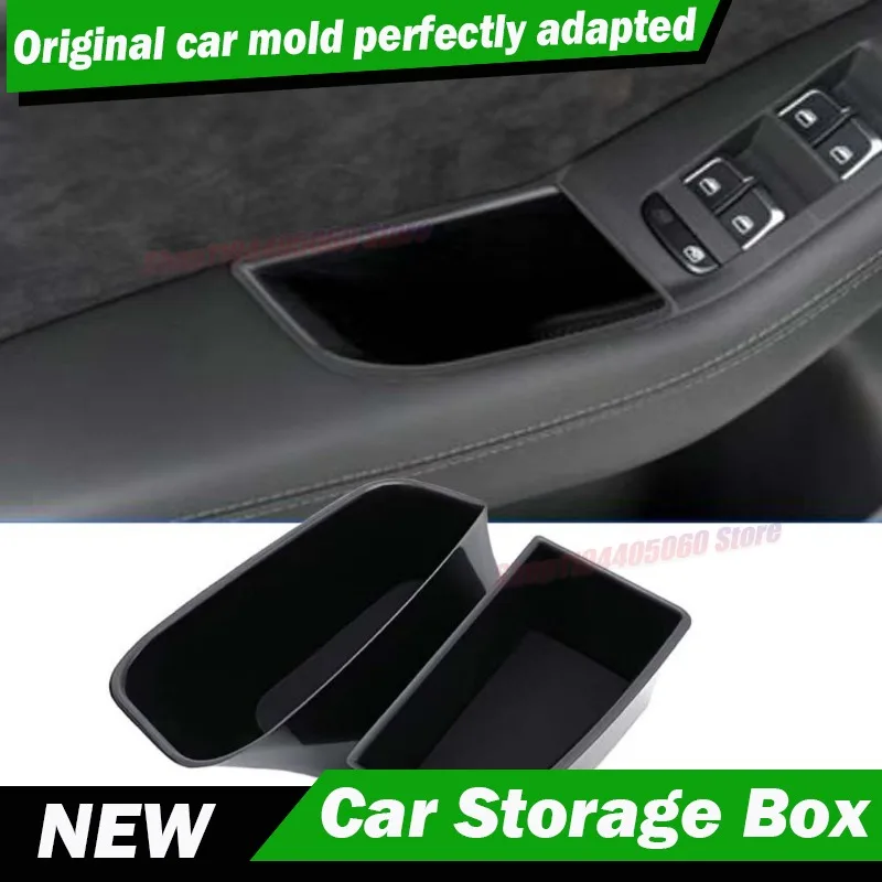 Door Side Storage Box and Trash Can Accessories Door Insert Tray Organizer Liners For Audi Q5 2009-2018