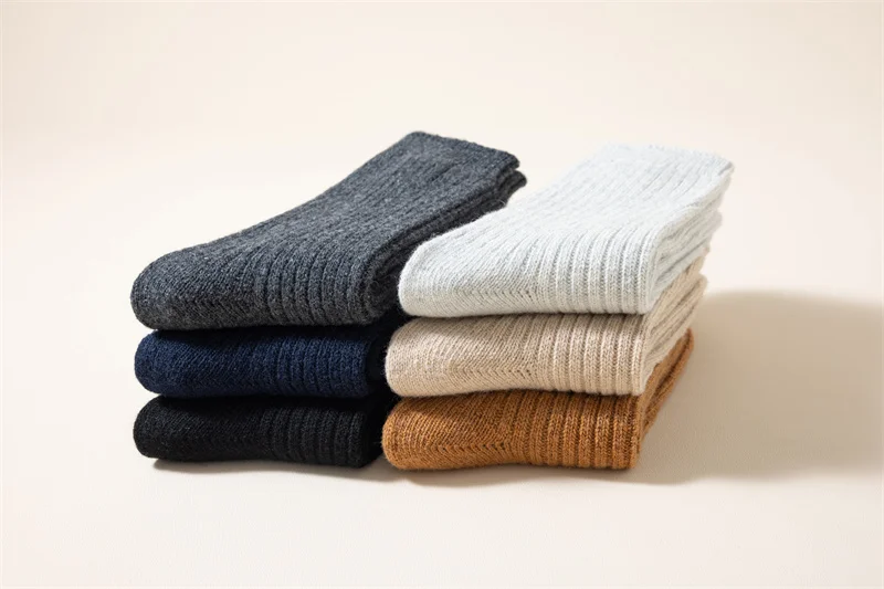 3 paar Winter Dicke Warme männer Wolle Socken Hohe Qualität Harajuku Retro Merino Wolle Casual Socken Große Größe Lange socken – Detail 2