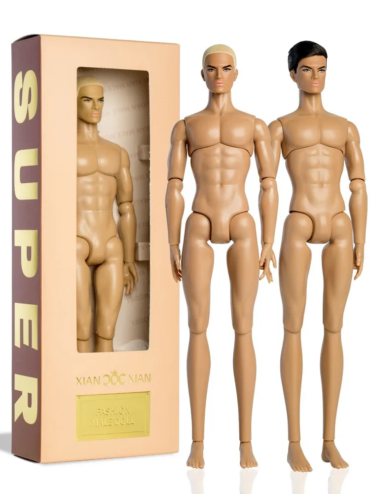 1/6 Modna lalka z mięsistymi mięśniami, David, supermodel, ciemna opalizna, ruchome stawy, złote/czarne krótkie włosy, 33 cm, męska figurka, kolekcjonerska lalka. — 2