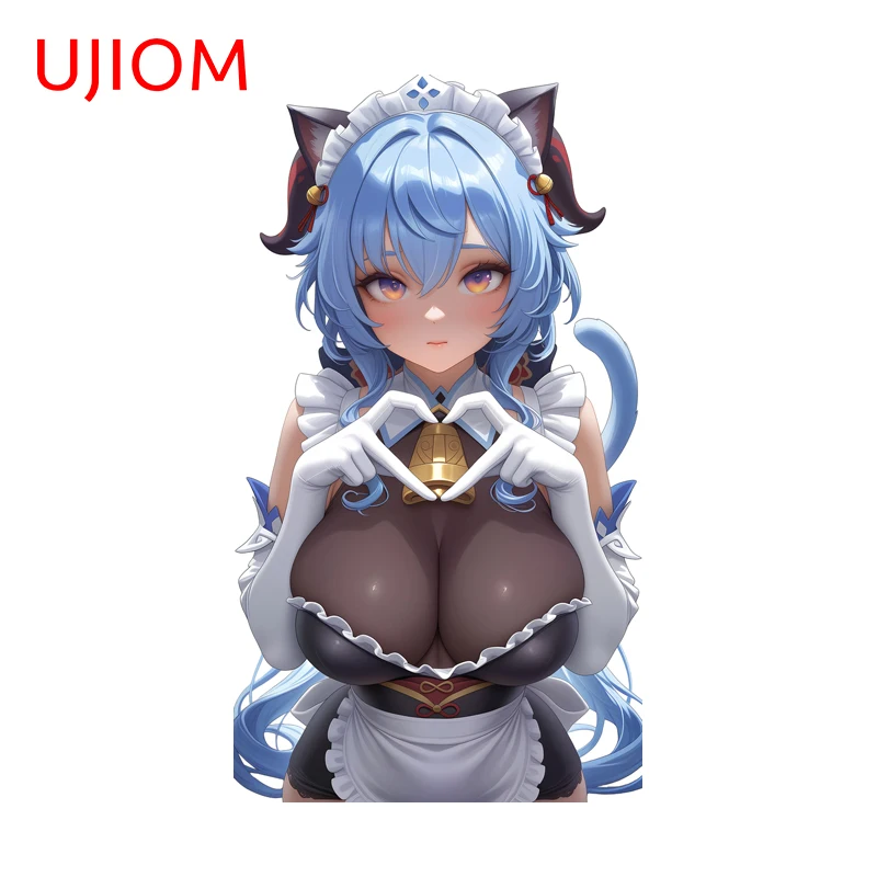 UJIOM Cat Ears Girl Genshin Impact Ganyu Wall Sticker Fashionable Unique Attractive Edgy Decal Cupboard Vestibulec Decoration