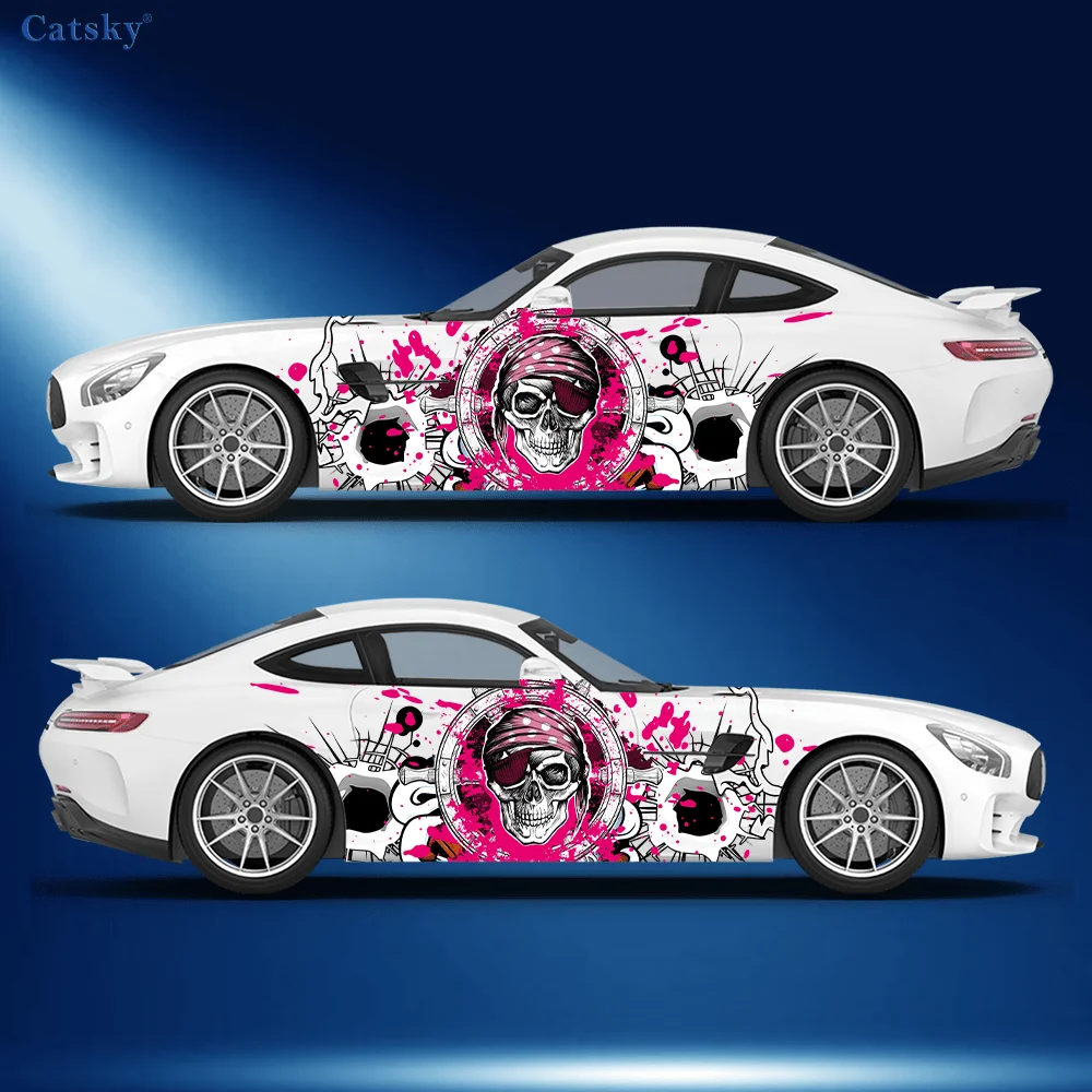 

Love flame dynamic line one-eyed skull sticker, suitable for cars and trucks, durable, fade-resistant, easy to install and remov