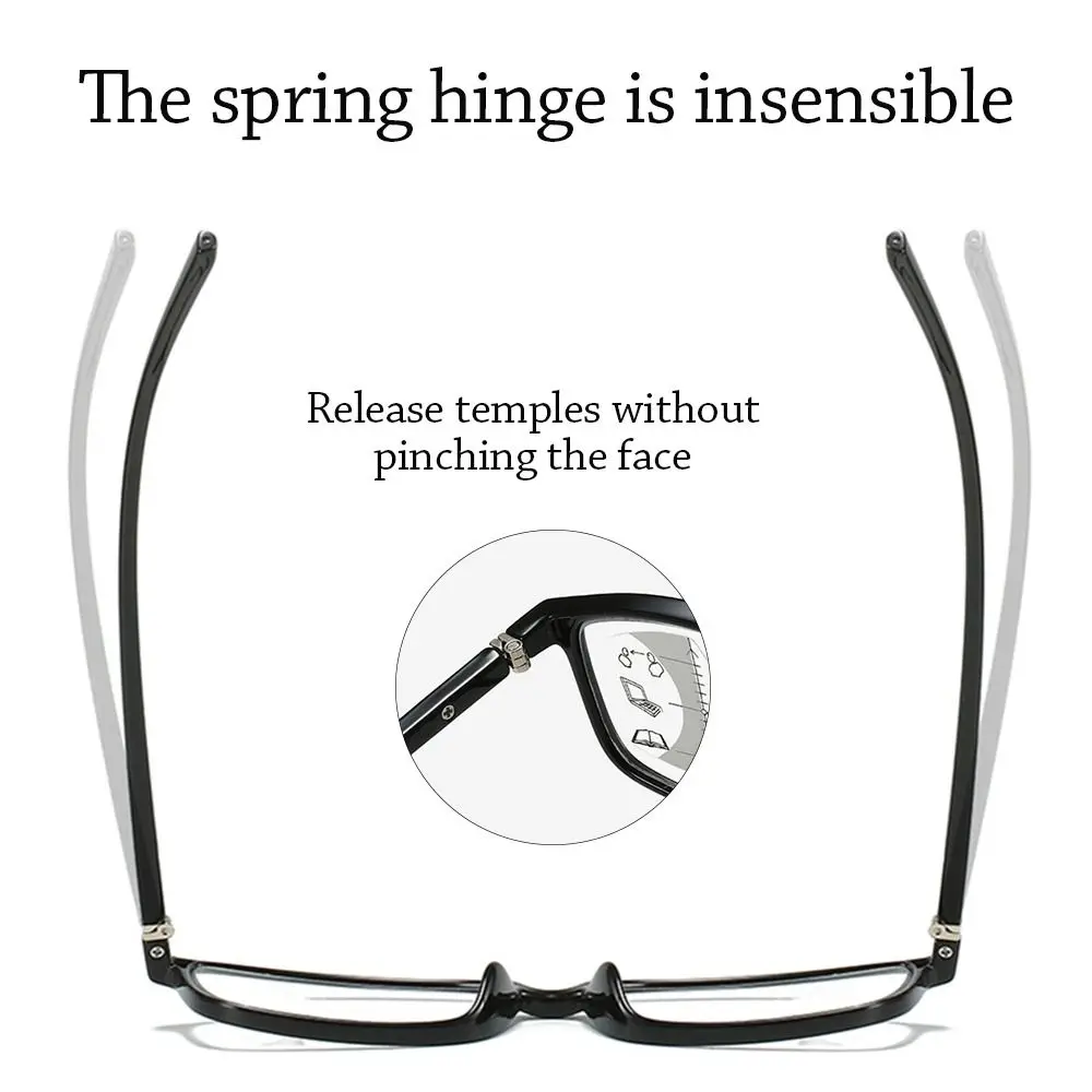 PC Retro Progressive Multi-Focus Reading Glasses For Men Women Anti-blue Light Near Far Presbyopia Eyeglasses