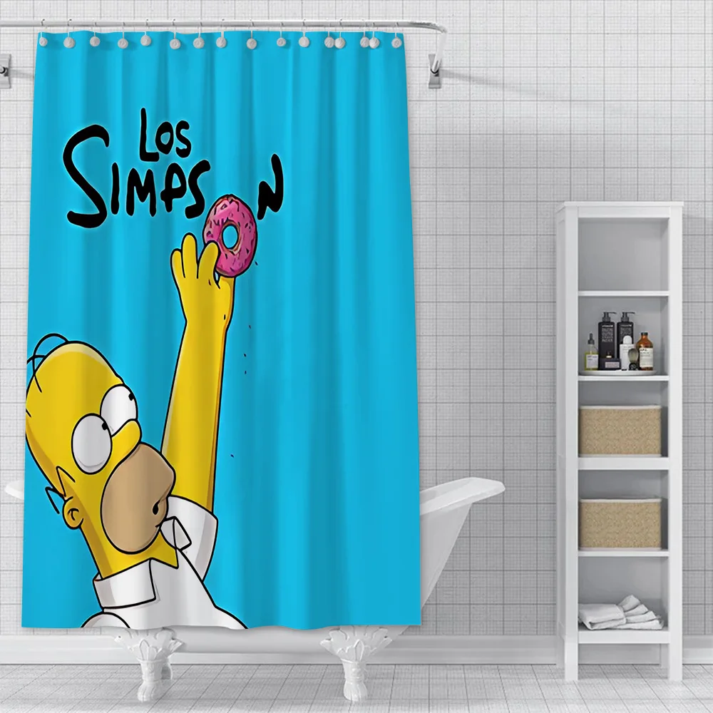 The S-Simpsons Shower Curtain Waterproof Polyester Fabric Paint Colorful Bath Curtains Home Bathroom Decor Curtain With Hook