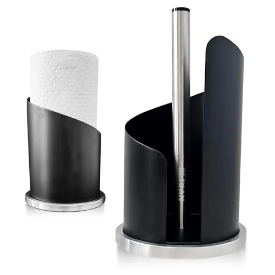 

Stainless Steel Paper Towel Holder Countertop, Modern Spiral Cover Design, Keep Paper Towel Clean, Weighted Base for Stability,