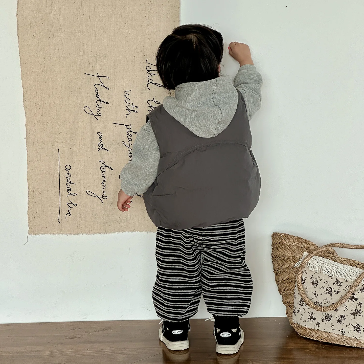 الرضع طفلة الملابس مجموعة جديدة الشتاء الصلبة سترة الكرتون المطبوعة مقنعين طفل فتاة البلوز منتصف الخصر شريط طفل فتاة بانت