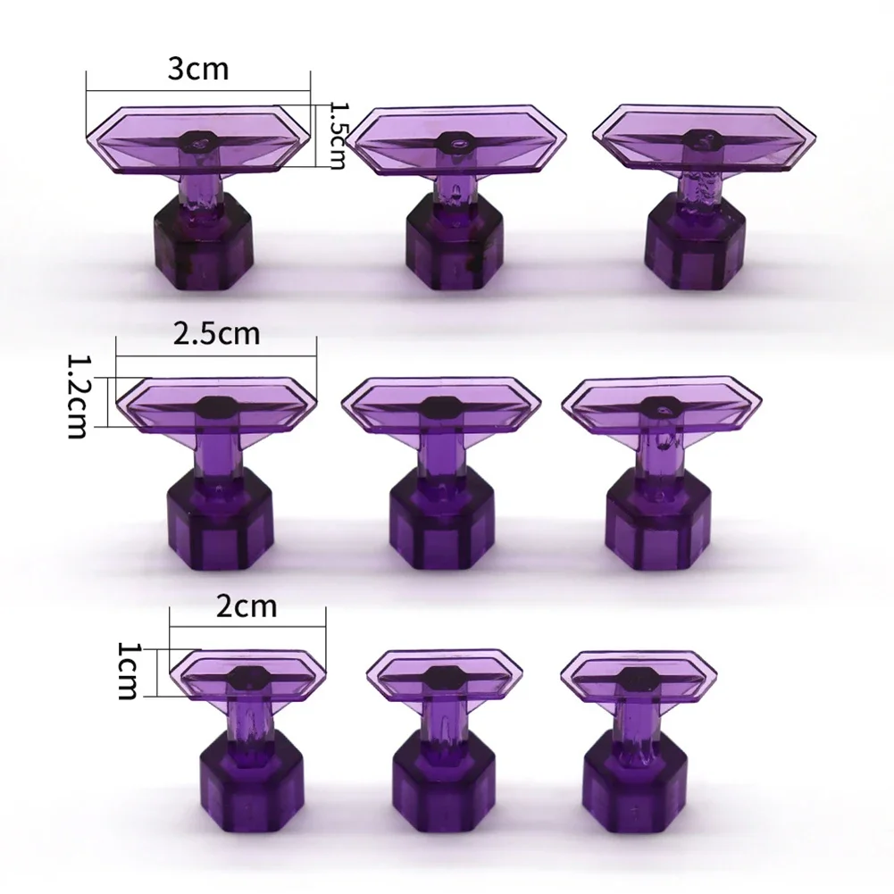 10Pcs Purple Puller Tabs Paintless Dent Repair Tabs Glue Pulling Tabs Kit Nylon Puller Tab For Auto Refrigerators Motorcycles