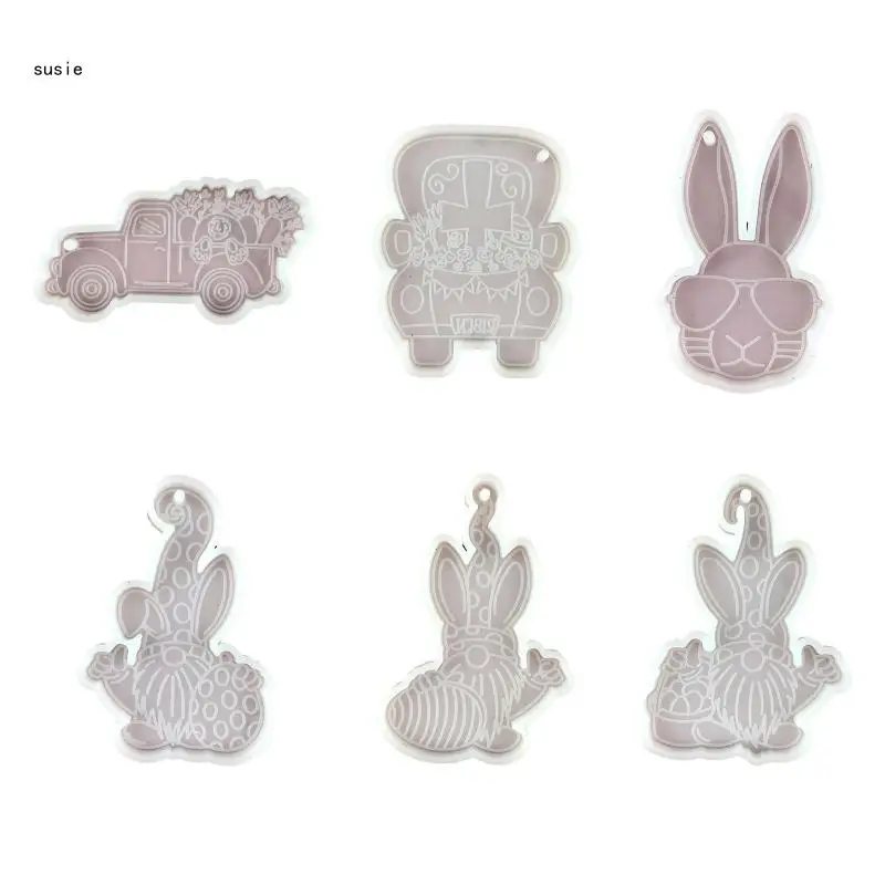 

X7YA Easter Gnome Keychain Epoxy Resin Mold Keyring Pendant Silicone Mould DIY Crafts Jewelry Casting Tools