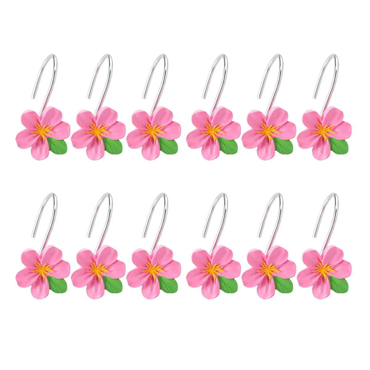 

12Pcs Resin Curtain Hooks Flower Design Stylish Wall Tieback Decorative Curtain Hanger for Bedroom Living Room