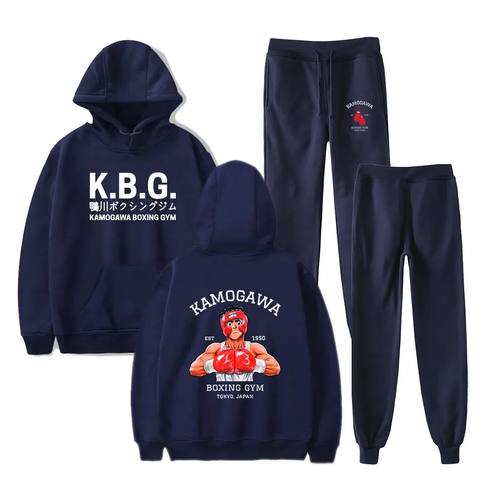 

Anime Hajime No Ippo Kamogawa Boxing Gym Hooded Suits Makunouchi Takamura KGB Pockets Sweatshirt men/women Harajuku Streetwear