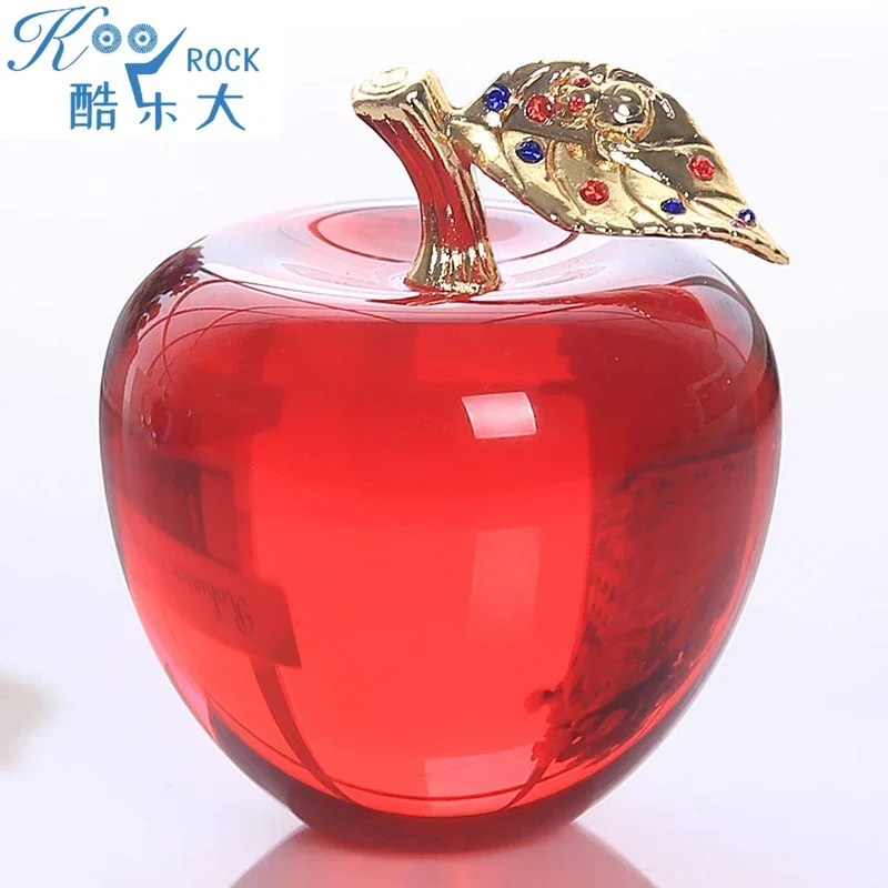 Elegant Crystal Apple Sculpture for Rosh Hashanah, Wedding Anniversary Gift & Home Decor | Sparkling Table Centerpiece