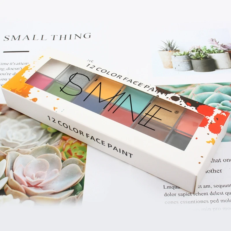 12 Màu Mặt Vẽ Cơ Thể Nghệ Thuật Không Độc Hại An Toàn Sơn Dầu Halloween Áo Lạ Mắt Vẻ Đẹp Dụng Cụ Trang Điểm