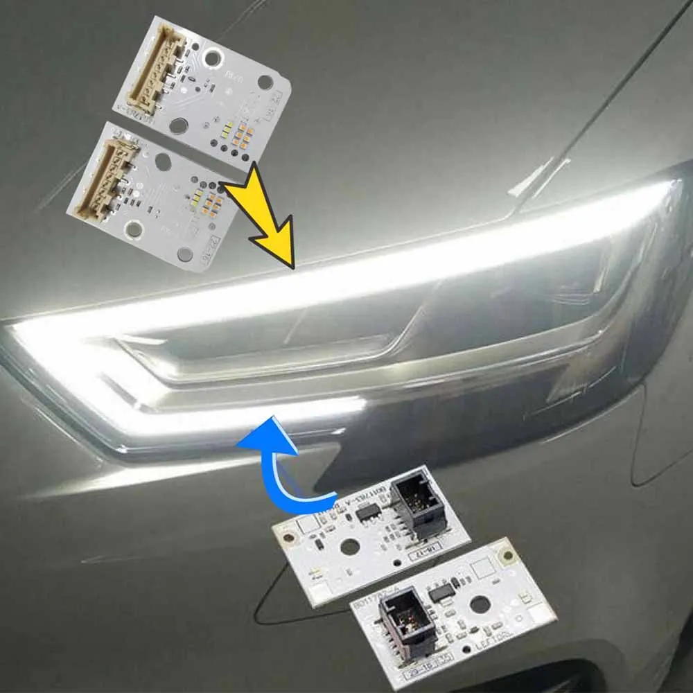 

B011783-A B011782-A 8V0998474A 8V0998473A For Audi A3 S3 LED Headlight DRL Daytime Running Lights White Lightsource Boards set