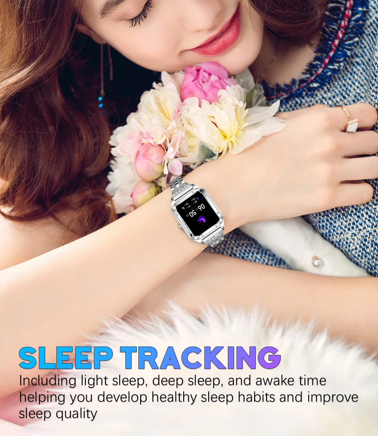 2025Neue NFC-Smartwatch für Frauen, 1,57 Zoll, mit Herzfrequenzmesser, Bluetooth-Anruffunktion, Gesundheits-Tracker für Android iOS