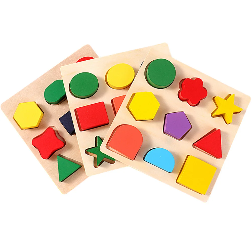 3 قطعة فارز خشبي تعليمي مطابق للأطفال الصغار كتل تطوير التعلم المبكر محرك التعرف على الشكل لمرحلة ما قبل المدرسة