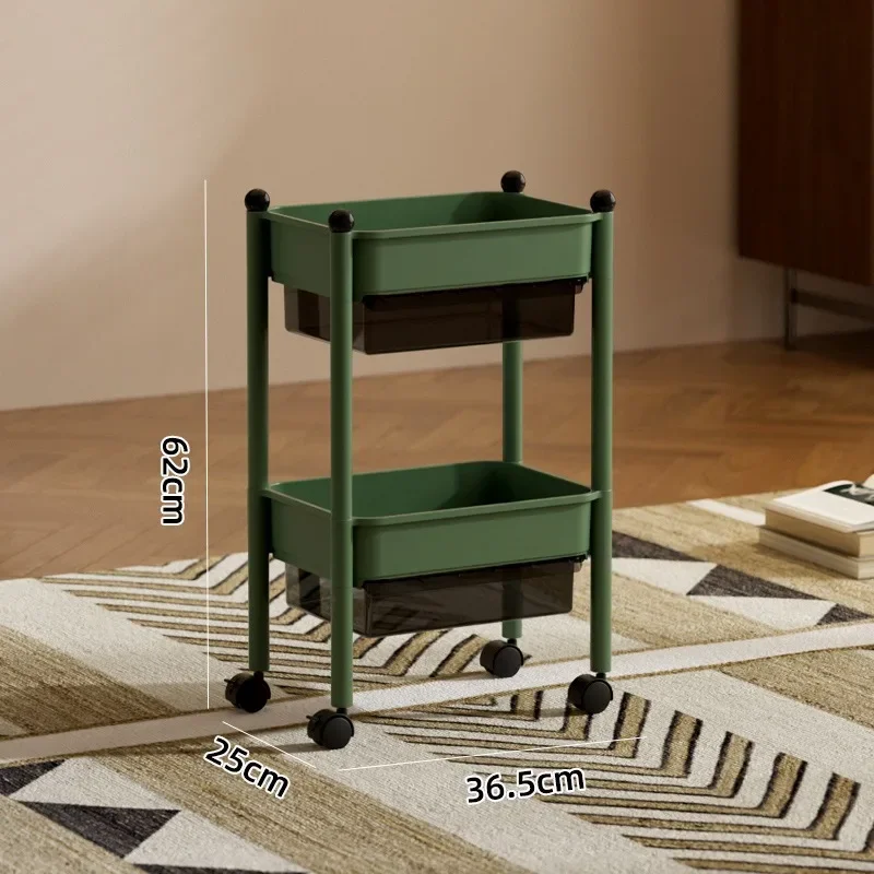 Medieval style trolley rack, kitchen floor-to-ceiling bedroom, multi-functional movable multi-layer storage rack