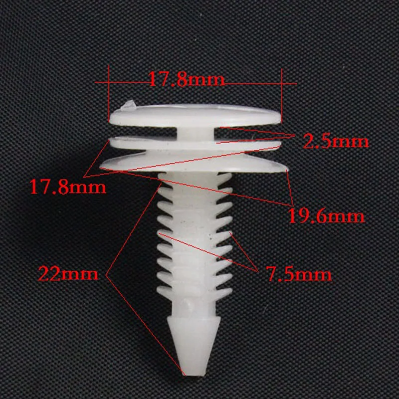 10Pcs Auto Fastener Automobile Door Trim Panel Clip White Push Retainer Bumper Fender Rivets Clips for Car Plastic Rivet