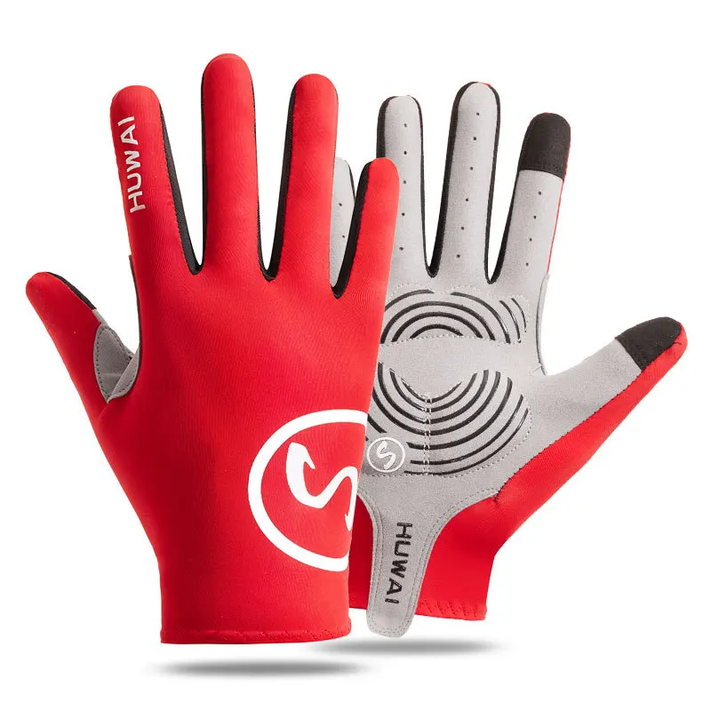 Guantes deportivos de Gel para hombre y mujer, manoplas largas de dedos completos y medio dedo para pantalla táctil, ciclismo de montaña y carretera