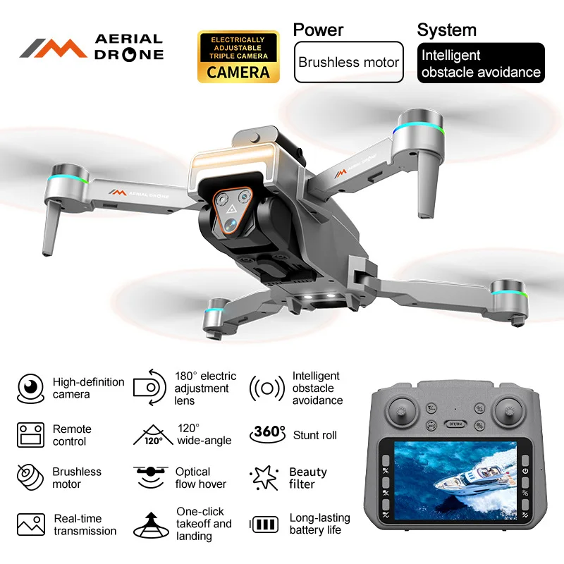 

New M4 5G Professional Drone 8K HD 3-Cameras Aerial Photography GPS Omnidirectional Obstacle Avoidance Quadrotor RC Distance 3KM