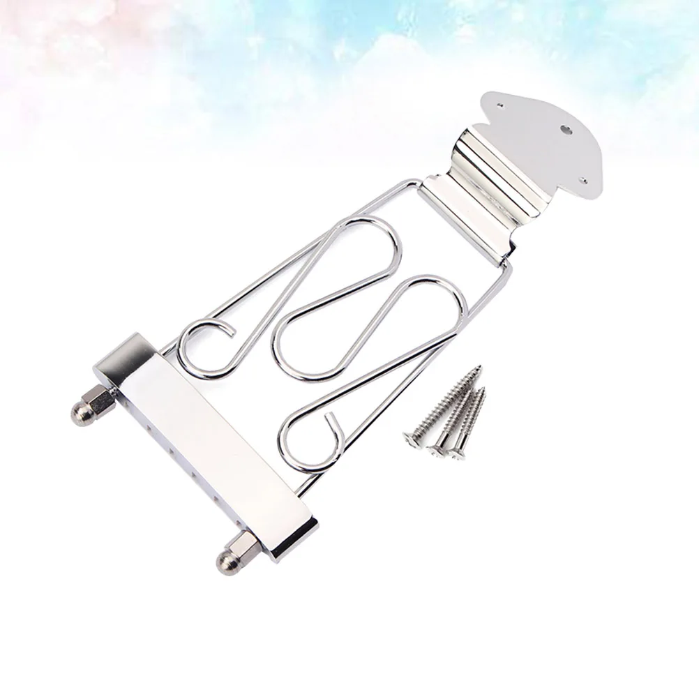 

6 String Guitar Tailpiece Silver Ga411 Adjustable Bridge For Jazz Folk Electric Replacement Parts Design Bass