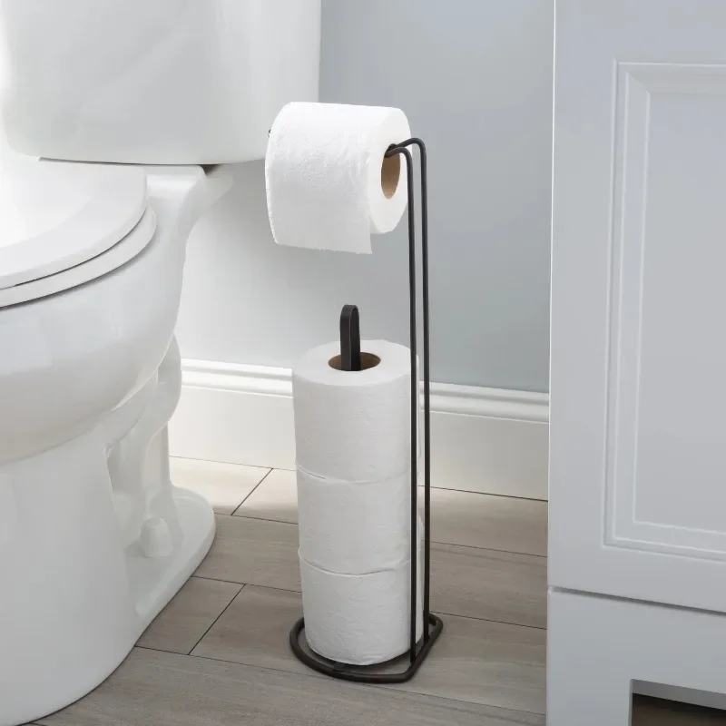 

Hot Sale.NEW Freestanding Toilet Paper Holder and Dispenser, Bronze-Home