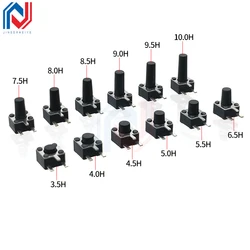 20pcs Size 4.5X4.5mm Touch Switch 4.5*4.5*3.5-10mm Side Three-Leg Dip Side Plug Horizontal Button PCB Panel Keypad Button Switch