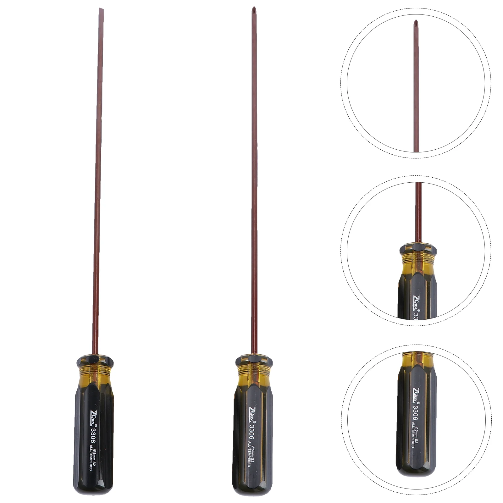 

2 Pcs Screwdriver Tool Torque Shaft Magnetic Slotted Flathead Multi Use Home Maintenance Electronics Hardware
