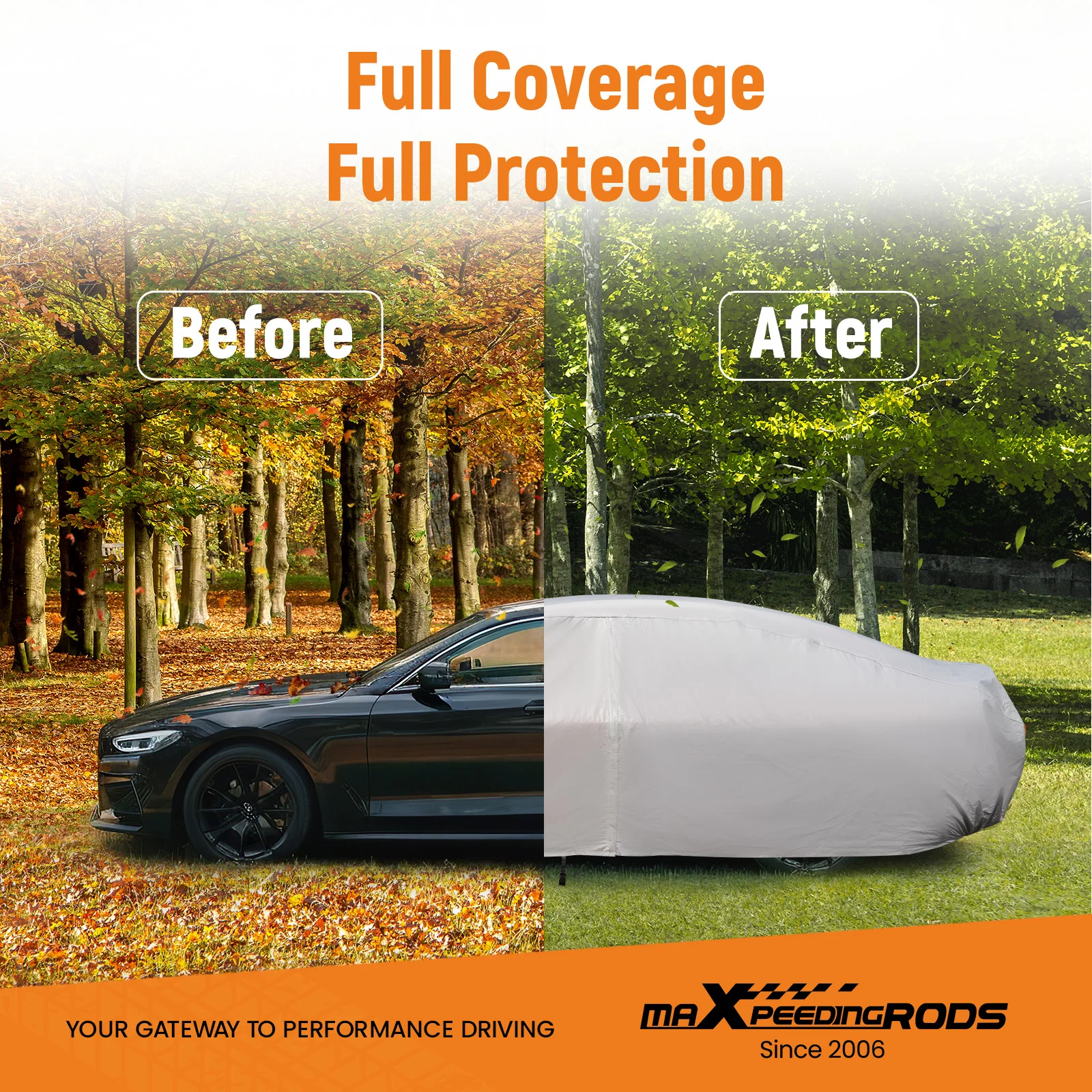 Heavy Duty Outdoor Full Car Cover Waterproof Protect Fit For 15-16FT Auto Sedan