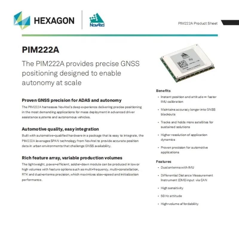 NovAtel PIM222A Модуль позиционирования GNSS GPS/BDS/ГЛОНАСС/GALILEO