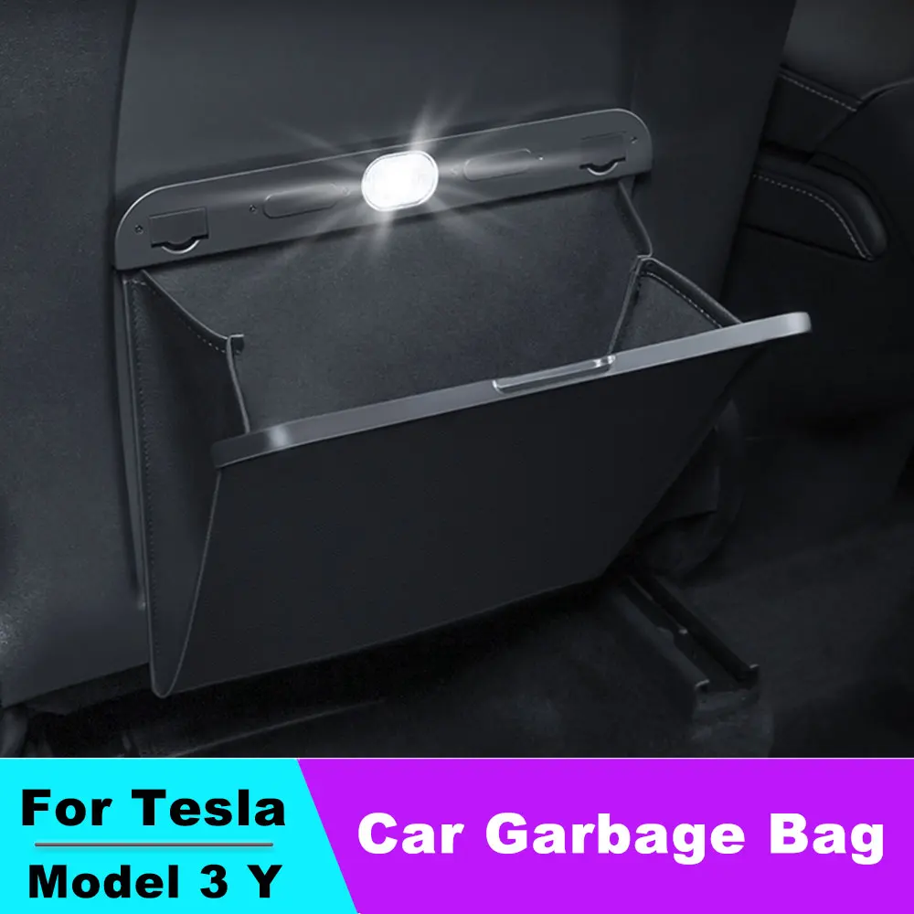 

Car Garbage For Tesla Model 3 Y Car Trash Can Auto Organizer Storage Bag Bin Ashtray Dust Case Holder Auto Accessories