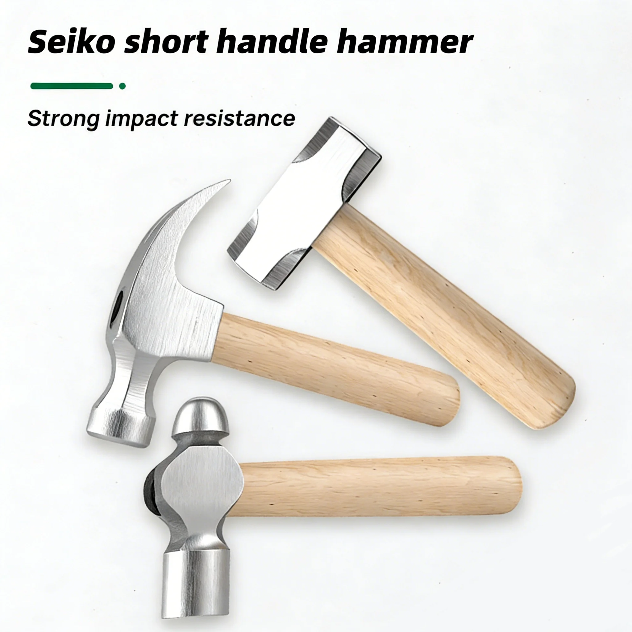 Mini Hammer High Carbon Steel Hammer Solid Wood Short Handle Octagonal or Round Head Hammer Small Manual Hardware Tool