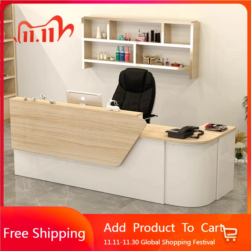 

Drawer Curved Reception Desks Minimalist Design Modern Reception Desks Restaurant Unique Comptoire Accueil Commercial Furniture
