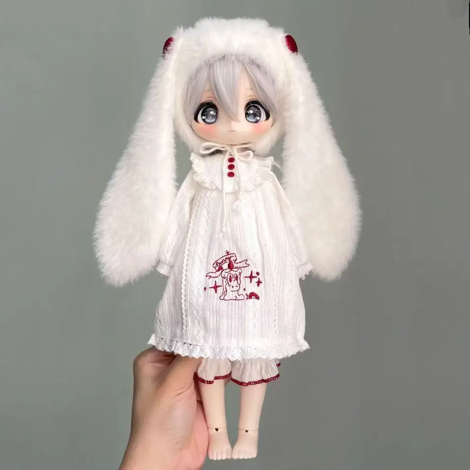 1/6 roupas de boneca terno para 30cm bjd boneca menina brinquedos coelho pijamas roupas vestir-se jogar casa moda boneca acessórios, sem boneca