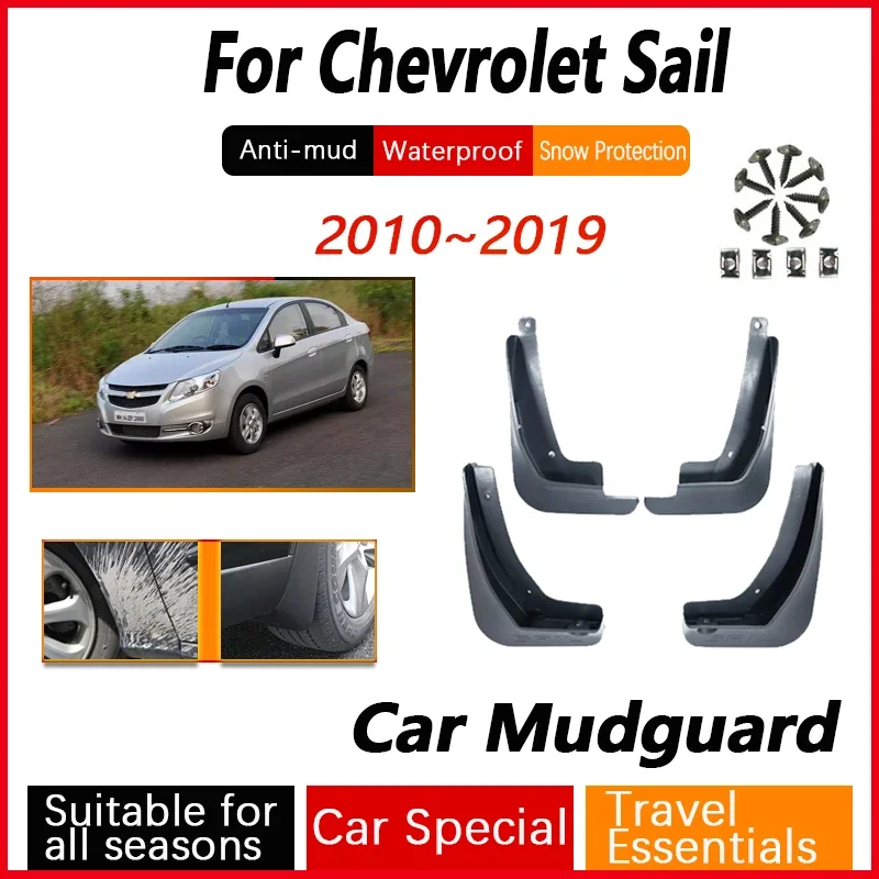 

4PCS Car Mud Guard For Chevrolet Sail Nuevo Classic 2010~2019 Antifreeze Flaps Splash Front Rear Wheel Mudflaps Auto Accessories
