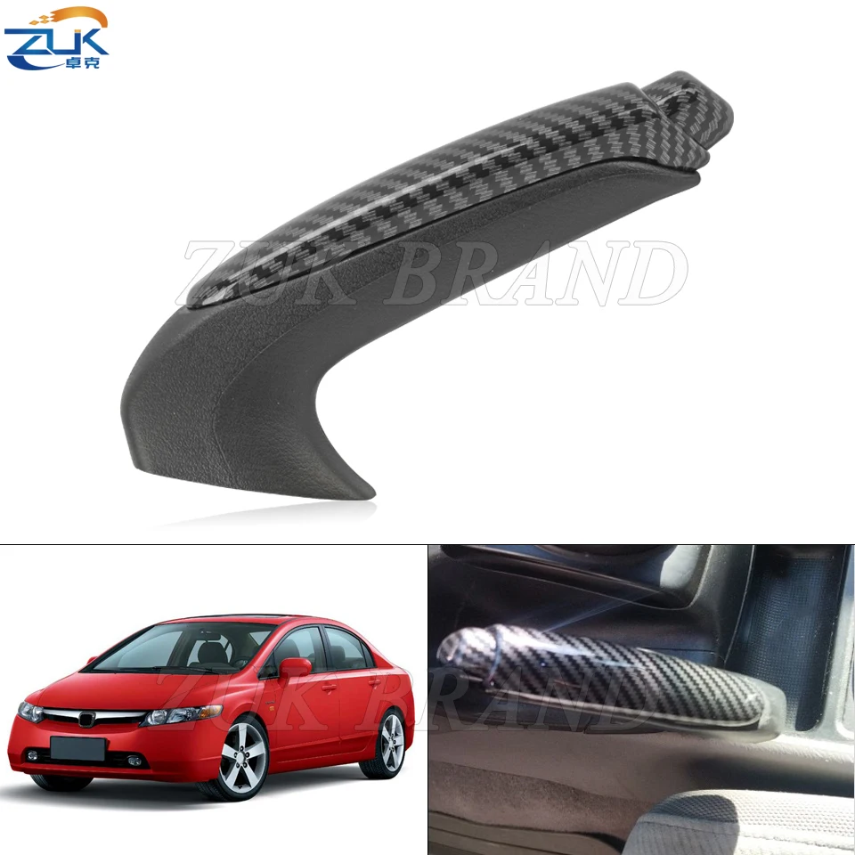 ZUK Carbon Fiber Handbrake Lever Parking Brake Knob Grip Handle For HONDA CIVIC 2006 2007 2008 2009 2010 2011 FA1 FD1 FD2 LHD