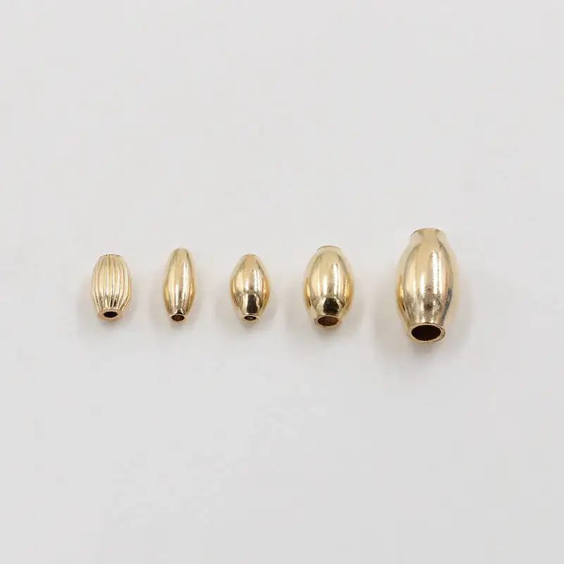 High Grade No Fade No Rust Real 14K Gold Filled Oval Beads for Jewelry Making Necklace Findings