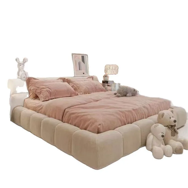 

Wind puff bed double master bed modern simple Nordic cloth