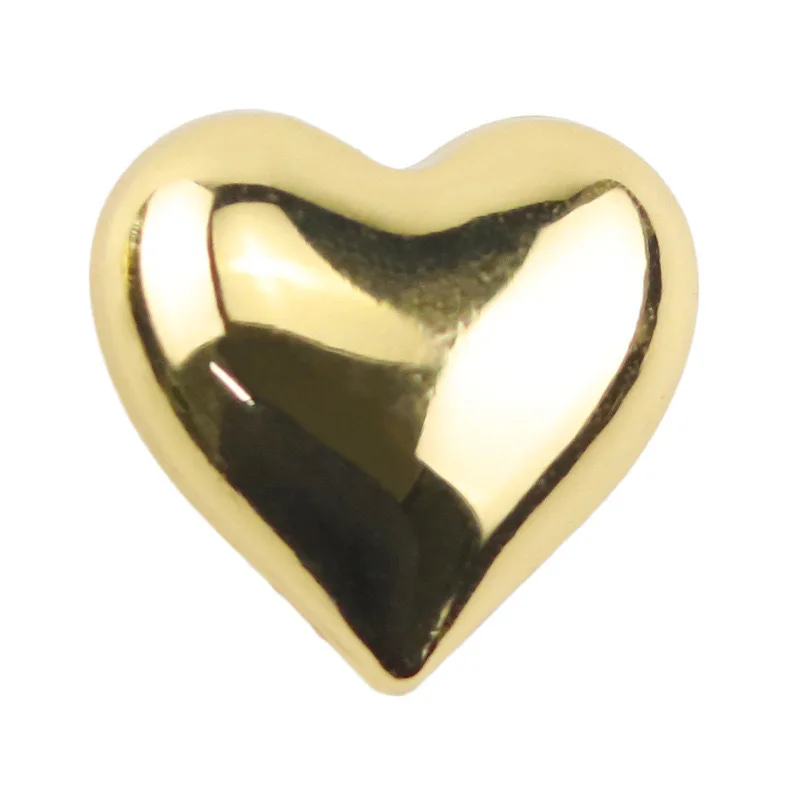 20pcs/Lot Metal Mirror Heart Buttons Sewing Foot Decorative Gold Silver Shirt Cardigan Sweater Coat Button