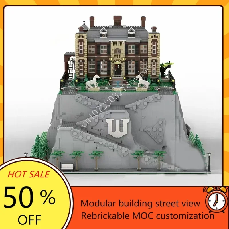 17975PCS Batcave & Wayne Manor  Modular MOC Creative street view Model Custom Puzzles Architecture DIY Assembly Model Toy Gifts