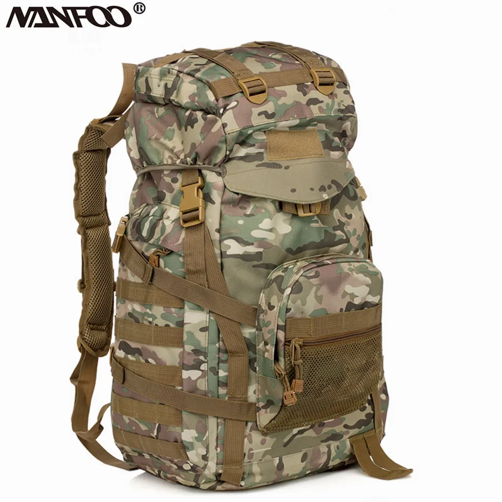 600D Encryption Oxford Wear Resistant Outdoor Sports Bag Camping Mountaineering Backpack 60L Waterproof  Camouflage Hunting Bag