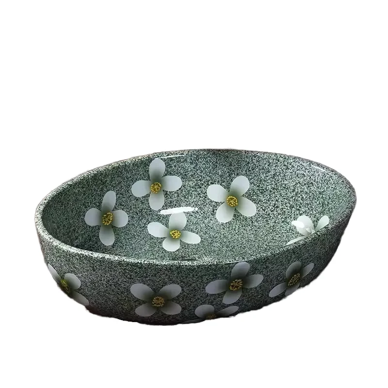 

Modern Country Top Oval Basin Cabinet Bathroom Vanity Hotel Countertops Ceramic Sinks