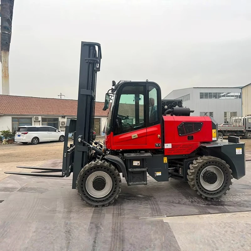 High Capacity Electric Off Road Forklift 3 Ton 5 Ton For France With Side Shift Mast For Quiet Farm And Orchard Operation