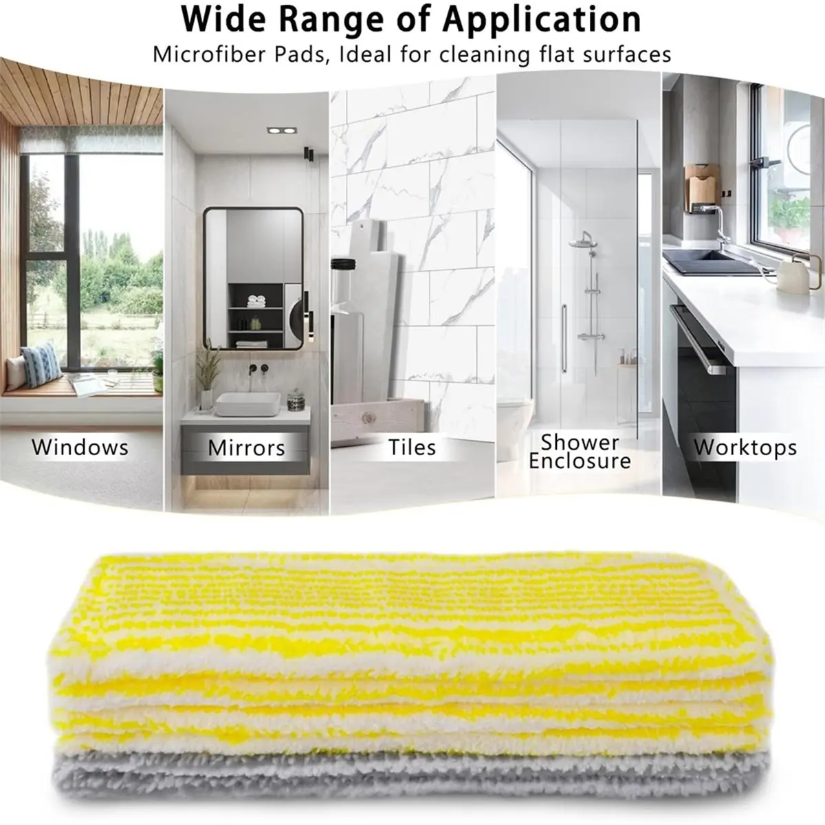 

(A25M) Window Vacuum Cleaner Accessories for Karcher WV1 WV2 WV5 Microfibre Mop Covers + Rubber Lip Puller Replacement Lips