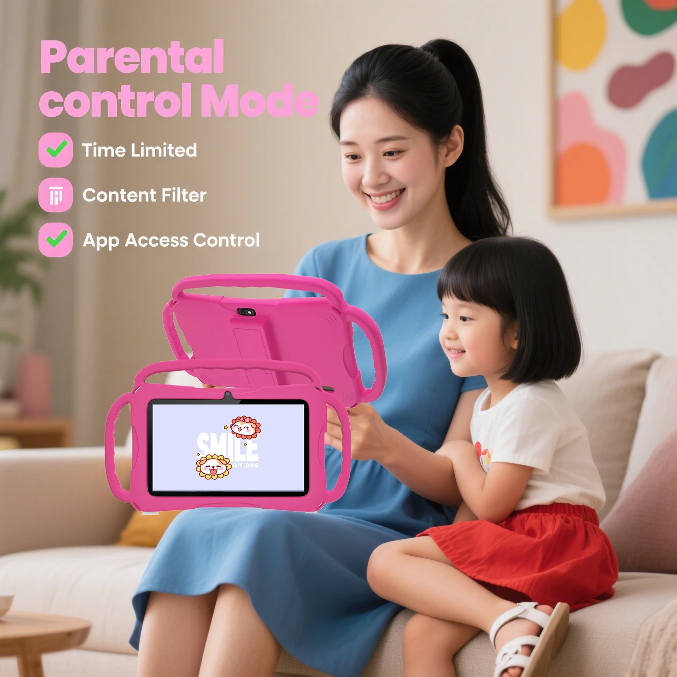 32GB Kids Tablet 7inch Android Tablet Toddler with Case 5G WiFi Bluetooth Dual Camera  Educational Learning Toys Children Gifts