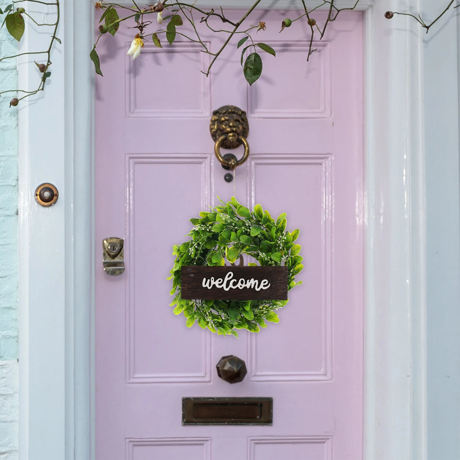 

Artificial Wreath for Door Hanging Decoration Summer Scene Plant Plastic Home Use Unique Design Fake Greenery